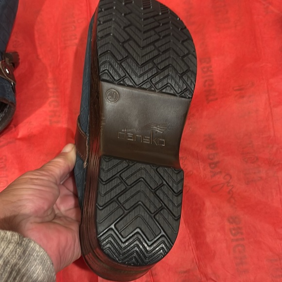 Retired Dansko Leather MULES: Blue W/ Brown Tassel: Women’s size 40 - Picture 5 of 5